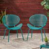 Elba - Modern Chair Set With Mesh Seating And Retro Shell Design - Teal - Image 4