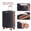 5 Piece Set (20"24"28 +A Travel Bag And A Toiletry Bag), Hard Case Spinner Wheels Luggage Sets With Tsa Lock Carry On Suitcase Luggage Durable Suitcase - Black - Image 4