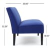 Contemporary Loveseat With Upholstered Fabric And Birch Wood Legs - Navy Blue - Image 7