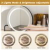 Makeup Vanity Table With LED Lights, 3 Color Options, Power Outlet - Brown - Image 8