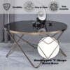Valora - Glass Coffee Table - Black / Gold - Image 4