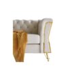 Modern Tufted Velvet Sofa For Living Room - Beige - Image 9