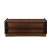 Modern Rectangle Coffee Table With 4 Drawers And 2 Display Shelves, Tempered Glass For Living Room - Brown - Image 14