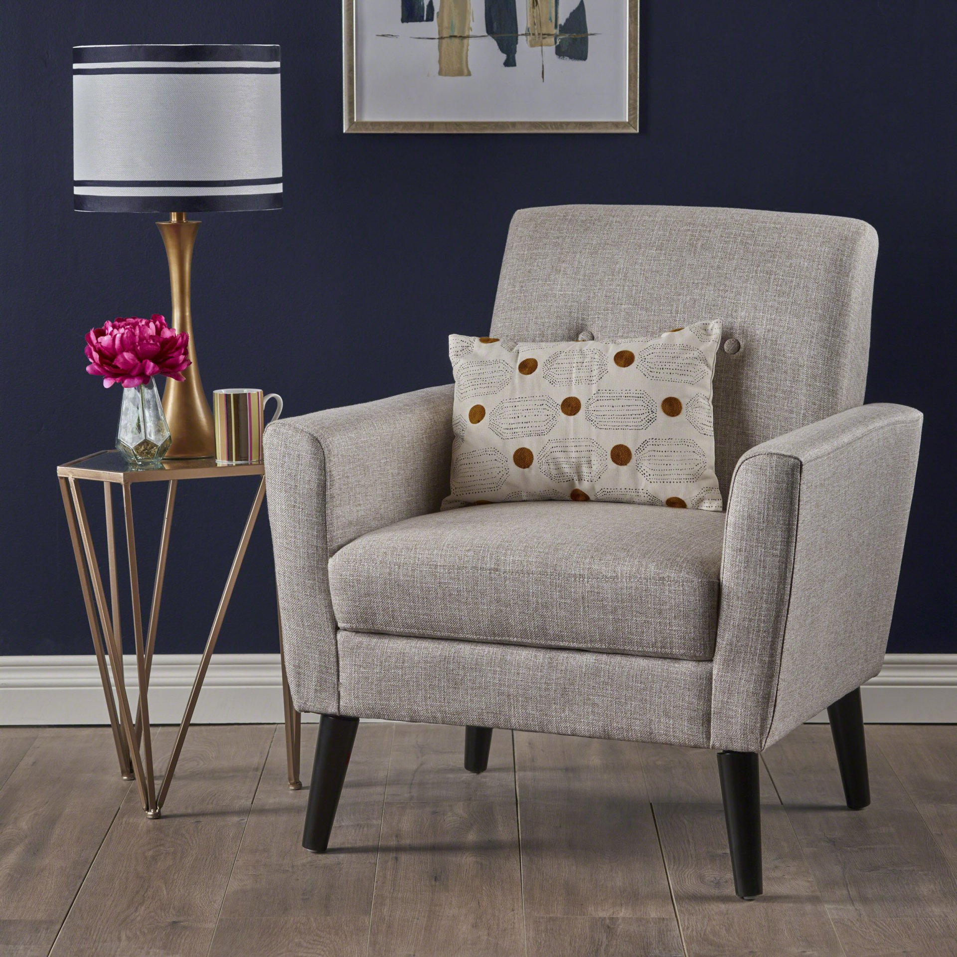 Devotion - Upholstered Club Chair With Birch Wood Legs - Beige - Image 2