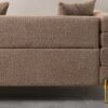 Luxurious And Comfortable Upholstered Sofa With Golden Legs And Pillows For Living Room And Reception Area - Brown - Image 6