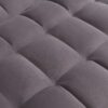 Modern Velvet Loveseat Futon Sofa W / Pullout Bed, Adjustable Reclining Backrest, Toss Pillows - Dark Gray - Image 21