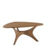 Triangle Wood Coffee Table Mid - Century Modern Design - Light Brown - Image 4