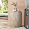 Outdoor Lightweight Concrete Side Table - Natural - Image 5