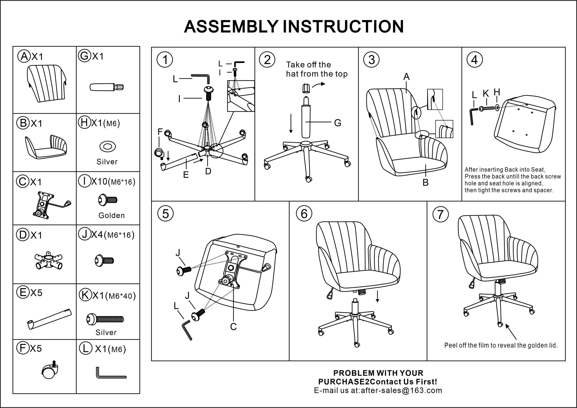 Swivel Office Chair - Bright Yellow / Gold - Image 12