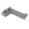 Modern Oversized Modular Sectional Sofa, Sparkling Chenille Fabric Soft Cushion Sofa With 6 Pillows, 6 Pieces Diy Combination Tufted Sofa, No Assembly Required - Gray - Image 19