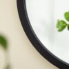 Circle Wall Mirror With Wooden Frame, Wall Mirror For Living Room - Black - Image 7