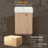 21.6" Bathroom Vanity With Sink And Freestanding Wood Grain Cabinet Featuring Left Door - Wood - Image 9