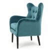 Alyssa - Velvet Arm Chair With Wingback Design - Teal - Image 10