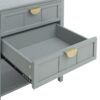 2 Drawer Side Table, American Style, End Table, Suitable For Bedroom, Living Room, Study - Light Gray - Image 15