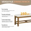 Topmax - 6 Piece Farmhouse Extendable Pedestal Dining Table Set With Removable Leaf, Bench And 4 Ladder Back Dining Chairs - Dark Brown - Image 7