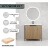 Modern Freestanding Bathroom Vanity With Resin Sink & Soft Close Cabinet Doors - Light Coffee - Image 6