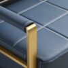 Modern Upholstery Accent Loveseat Sofa For Living Room 2 Seater With Golden Metal Arms - Blue - Image 6
