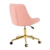 Modern Teddy Fleece Fabric Living Room Furniture Dining Chair With Gold Legs, Soft And Comfortable, Adjustable, Space Saving - Pink - Image 12