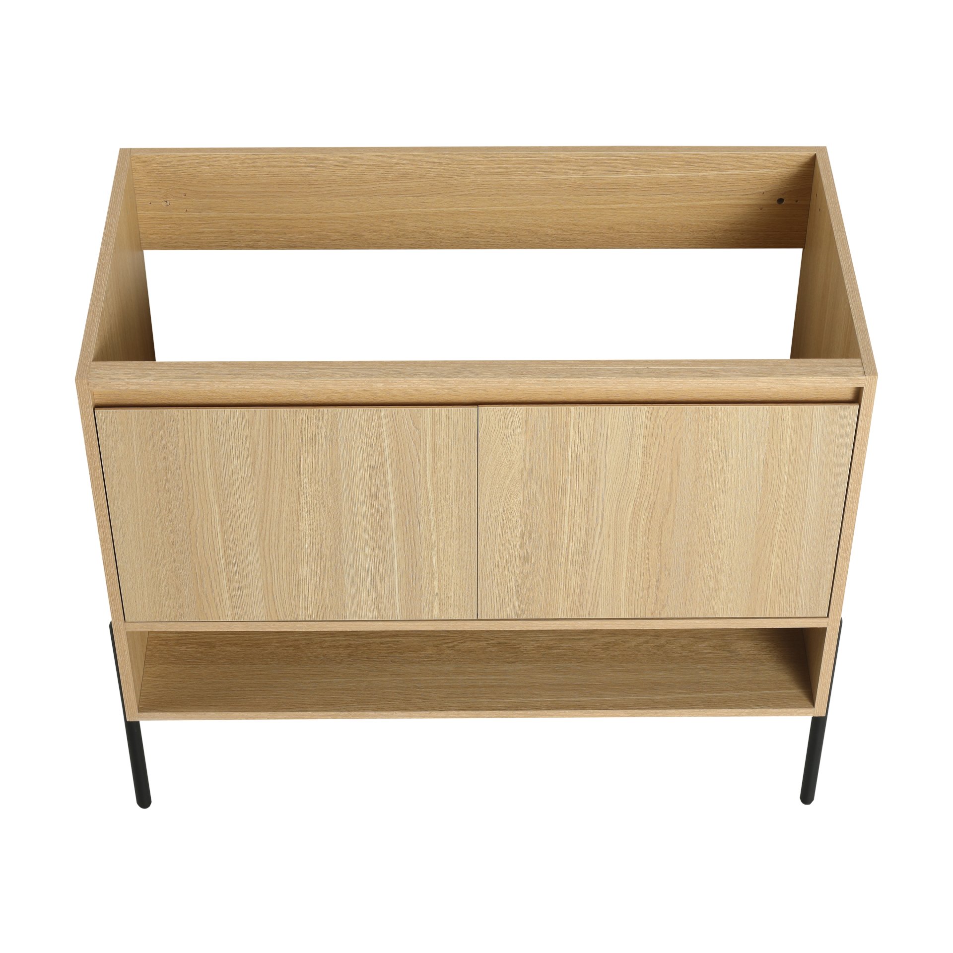 Minimalist 36" Freestanding Bathroom Vanity With 2 Soft Close Cabinet Doors - Oak - Image 8