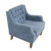 Accent Chair, Living Room Chair, Footrest Chair Set With Vintage Brass Studs, Button Tufted Upholstered Armchair For Living Room, Comfy Reading Chair For Bedroom, Reception Room - Blue - Image 14