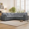 Power Recliner Sectional Sofa Home Theater Reclining Sofa With Two USB Ports, Two Storage Drawers For Living Room - Gray - Image 9