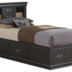 Louis Phillipe - Twin Storage Bed - Black