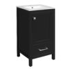 18" Bathroom Vanity With Sink, Soft Close Drawers, Door Organizer, Divider Drawer, Adjustable Foot Pads - Black - Image 13