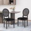 French Country Dining Chair (Set of 2) With Cane Backrest - Black - Image 2