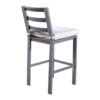 Outdoor Armless Aluminum Barstools With Cushion (Set of 2) - Pewter - Image 3