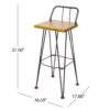 Outdoor Barstool With Angled Metal Legs - Brown - Image 3