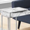 Accent Table, C - Shaped, Contemporary / Modern - White - Image 3