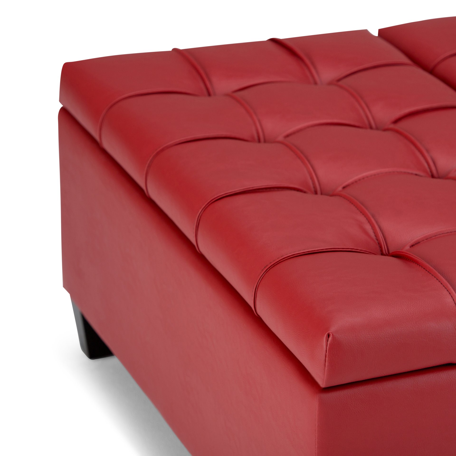 Harrison - Coffee Table Storage Ottoman - Crimson Red - Image 5