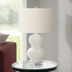 Contemporary Lighting, Ceramic Table Lamp - Cream