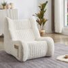 Bean Bag Chair For Adults, Lazy Floor Sofa Couch Memory Foam Bean Bag Sofas Chenille Fabric Reading Chair Comfortable Corner Lounge Sofa For Living Room - White - Image 2