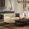 Summit - Faux Sheepskin Overstuffed Sofa - Cream Beige - Image 9