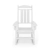 Traditional Porch Rocker Classic HDPE Poly Lumber For Porch, Patio, And Garden Comfort - White - Image 2