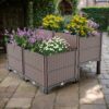 Raised Garden Beds Outdoor, Planter Boxes Outdoor For Vegetables, Flowers, Herbs, Garden Box With Drain Outlet, Heat And Frost Resistant Planters - Black / Brown - Image 2