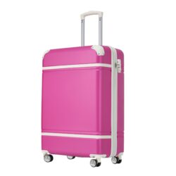 20" Luggage 1 Piece With Tsa Lock, Lightweight Suitcase Spinner Wheels, Carry On Vintage Luggage - Pink