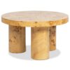 Nebula - Round Pillar Leg Coffee Table - Warm Natural Brown Burl - Image 2