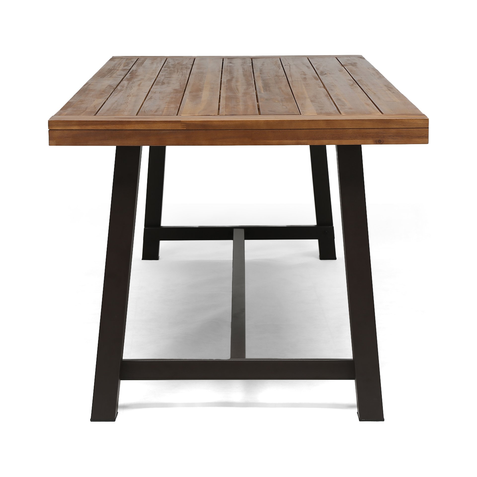 Equilibrium - Outdoor Dining Table With Wooden Frame And Slat Top - Teak - Image 4