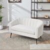 Glam Mini Loveseat, Accent Couch - Ivory - Image 5