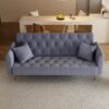 Convertible Double Folding Living Room Sofa Bed - Gray - Image 2
