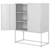 Heavy Duty Metal Buffet Sideboard Modern Steel Storage Cabinet With 2 Shelves, Free Standing Accent Cabinet With Magnetic Doors For Bedroom, Kitchen, And Home Office, Anti-Tip Design - White - Image 19