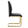 Luxury Simple Arch Chair (Set of 8) Material High Resilience Dining Chair With Metal Legs - Black / Gold - Image 6