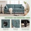 Modern Style Chenille 2 Seater Wood Legged Sofa With LED Light, USB Charging Port And Storage Bag - Lake Blue - Image 5