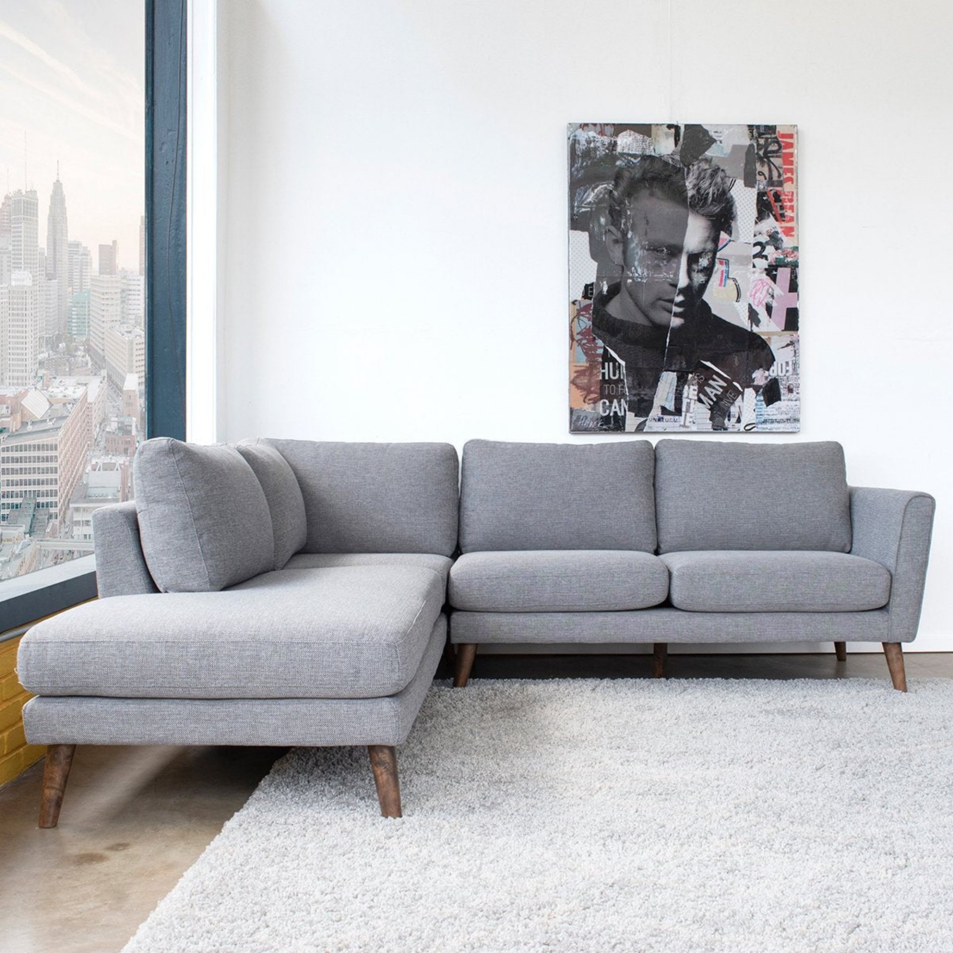 Benson - Sectional Sofa Left Facing Chaise - Gray - Image 8
