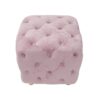 Modern Velvet Upholstered Ottoman, Exquisite Small End Table, Soft Foot Stool, Dressing Makeup Chair, Comfortable Seat For Living Room, Bedroom, Entrance - Pink - Image 11