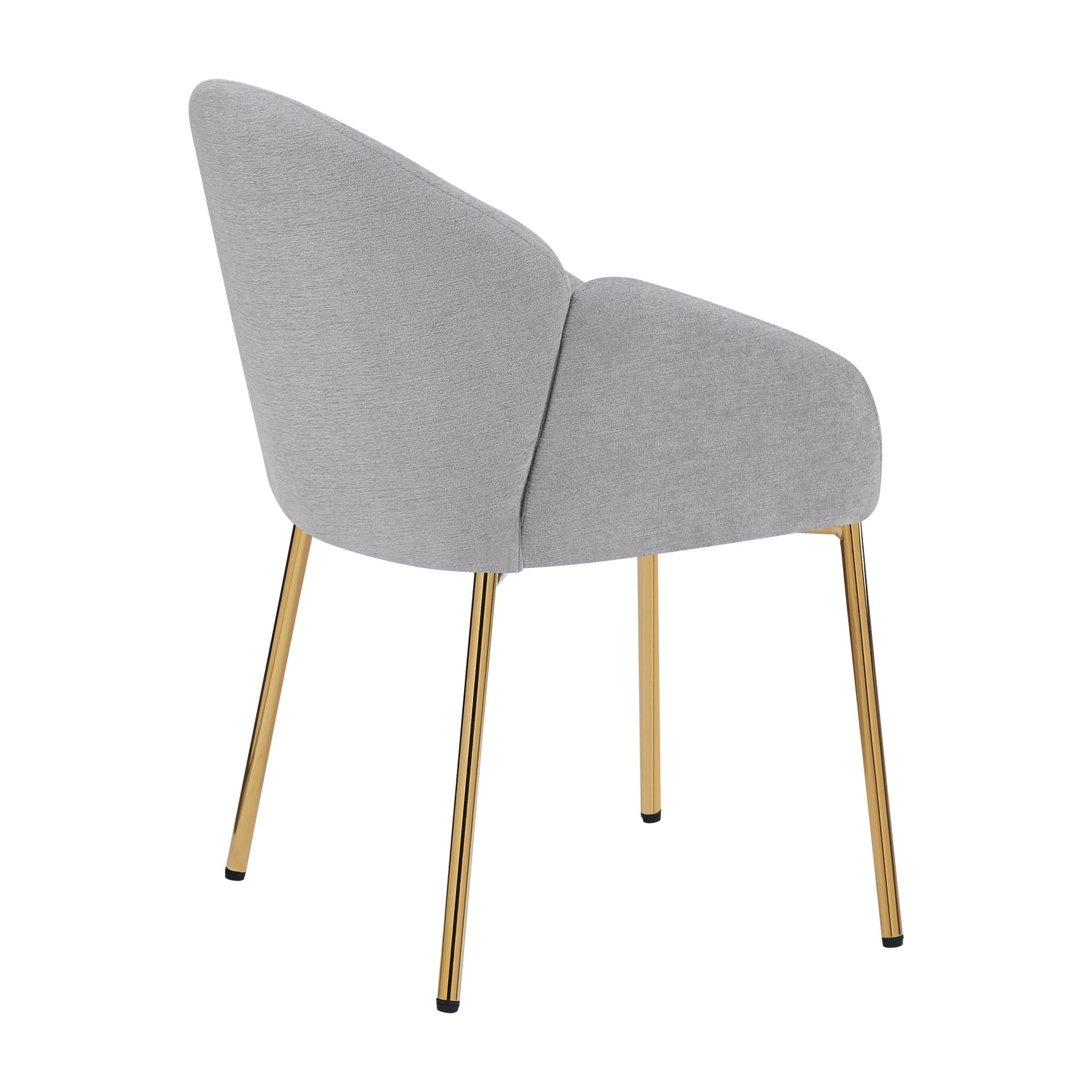 Upholstered Dining Chair (Set of 2) For Dining Room, Kitchen, Gold Metal Frame - Gray - Image 12