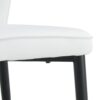 4 Modern Dining Chairs With Stylish Patterned Backrest And Black Metal Legs - White - Image 13