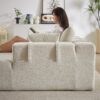 Modern Chenille Upholstered Sectional Sofa Couch Set, Modular L Shaped Sectional Living Room Sofa Set & 6 Pillows, Free Combination - Beige - Image 9
